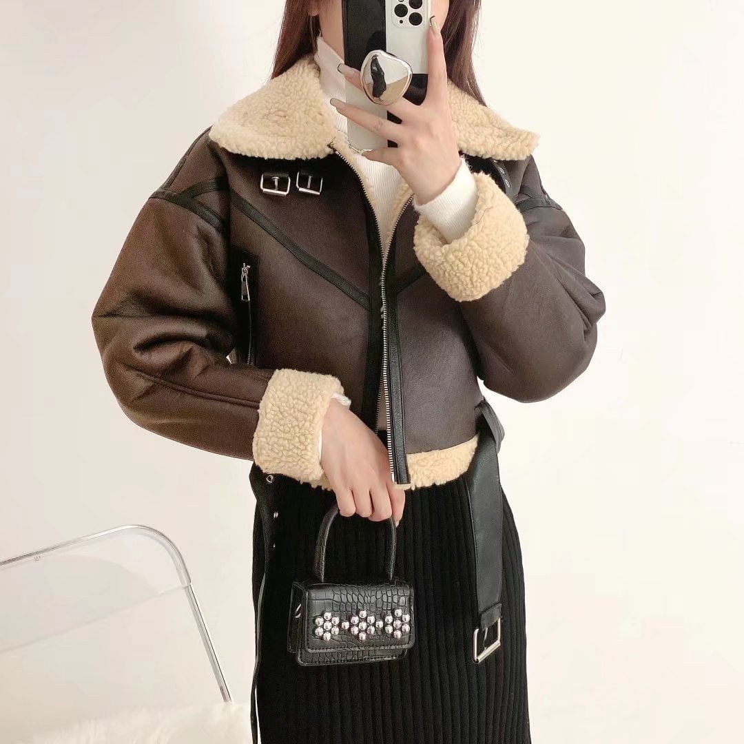 women's winter faux leather jacket
