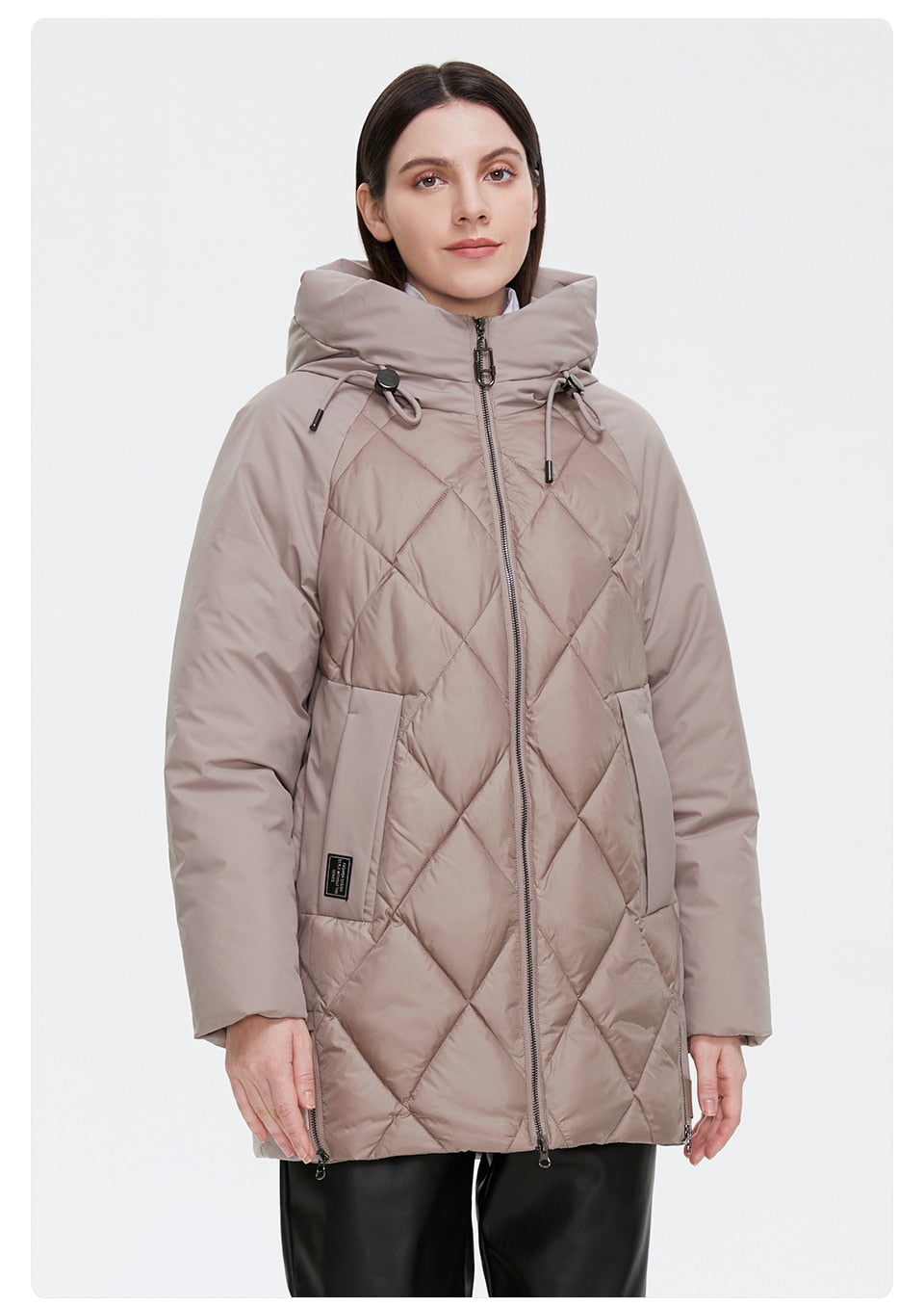 Petite puffer jacket with stand-up collar