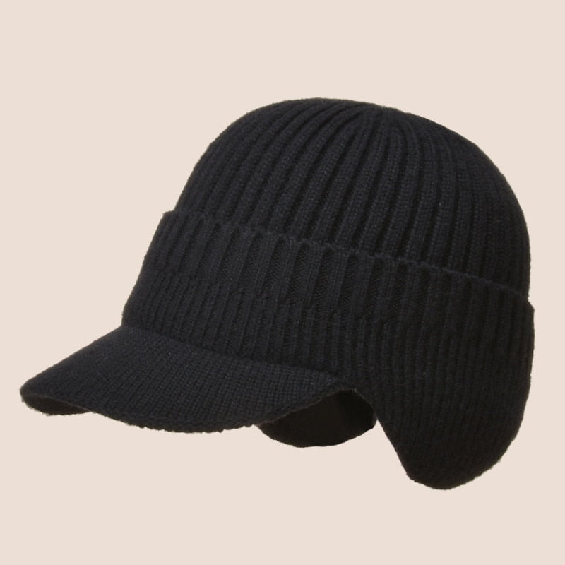 Black men's knit winter hat kw 14:193#Black