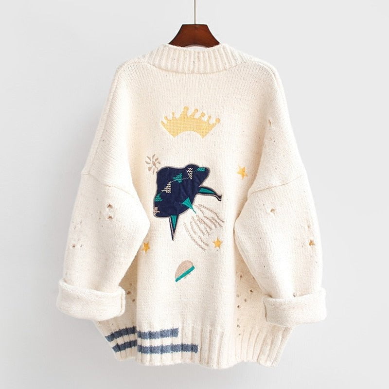 winter knit sweater elegant V neck