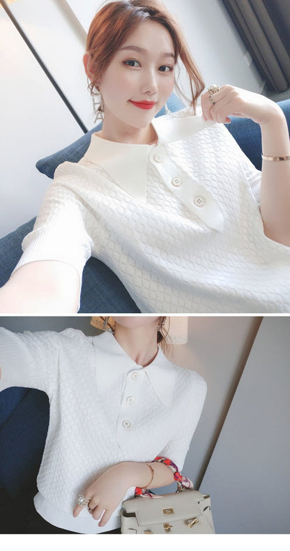 knitted ice silk Short Sleeve Shirt