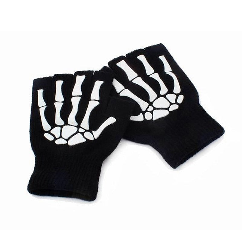 Punk fingerless gloves skeleton 14:193;200000287:200003528