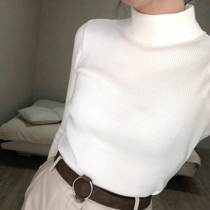 Womens turtleneck sweaters Long Sleeve Slim