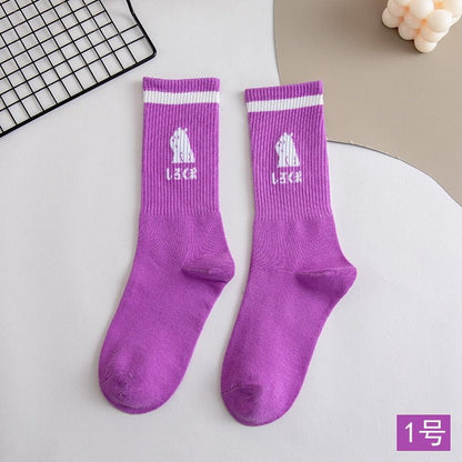 4 women's purple socks 6pairs lot 14:193#4