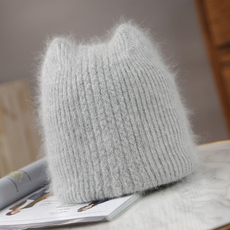 gray / size54-60cm knit winter hats for ladies fur beanie 14:350853#gray;5:361385#size54-60cm