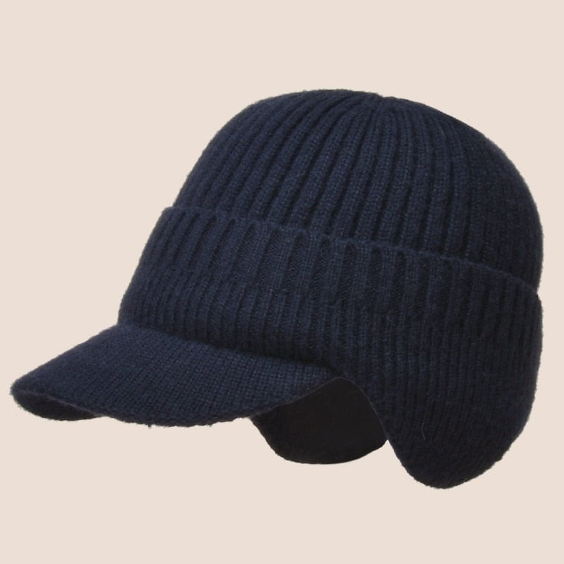 Blue men's knit winter hat kw 14:173#Blue