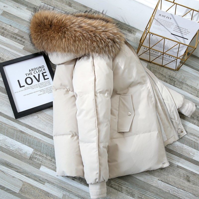 Forever hooded puffer jacket with faux fur hood