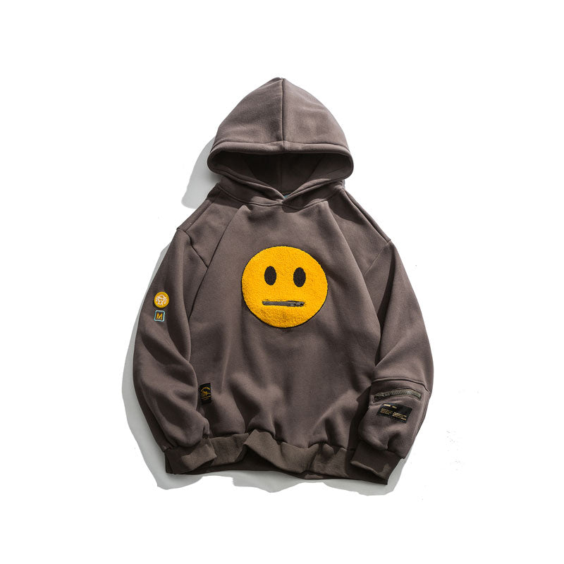 'SmileFace' patchwork hoodie