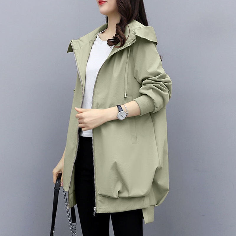 AsLady loose-fitting hooded coat