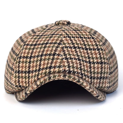 Vintage plaid beret hat