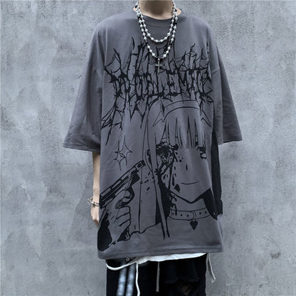 SL oversized T-shirt with anime print