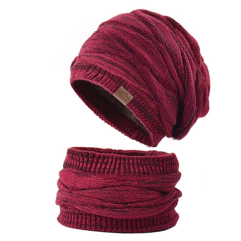 6489 Red / One Size winter beanie and scarf set /fur 14:200004889#6489 Red;5:361386#One Size