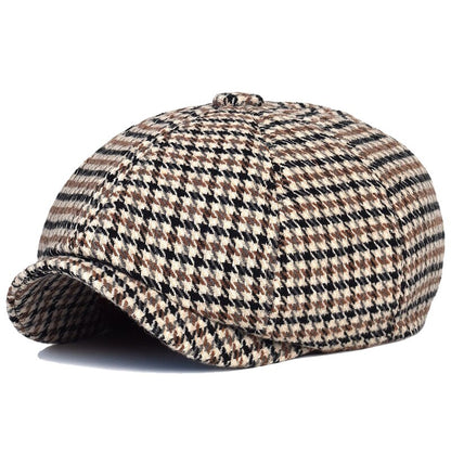 Vintage plaid beret hat