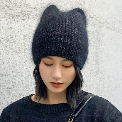 knit winter hats for ladies fur beanie