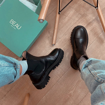 R13 ReLeather ankle platform chelsea boots