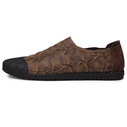 Light Brown / 38 men's slip-on shoes leather golden 14:200001438#Light Brown;200000124:200000898