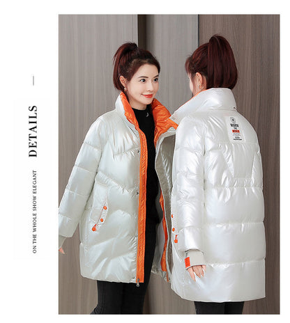 Girl puffect padded jacket in orange inside