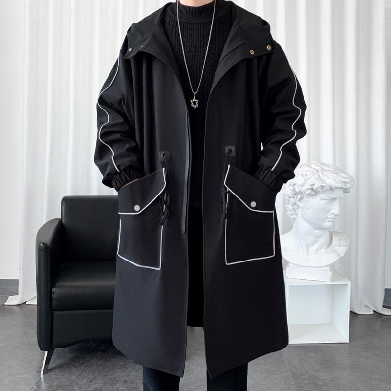 Mens trench coat overcoat with big pocket – Catseven store