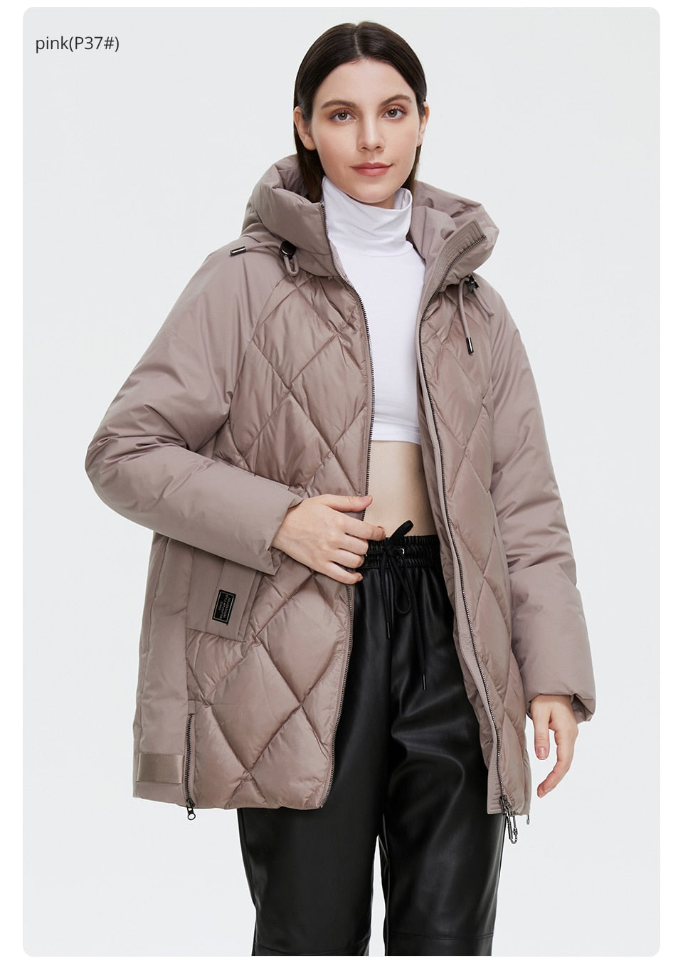 Petite puffer jacket with stand-up collar