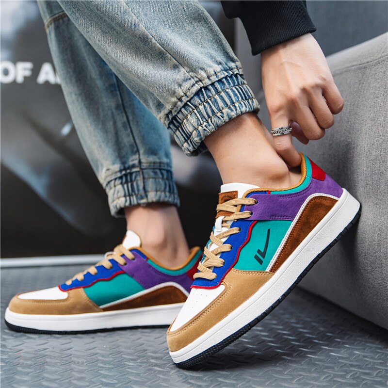 The colorful skateboard shoes
