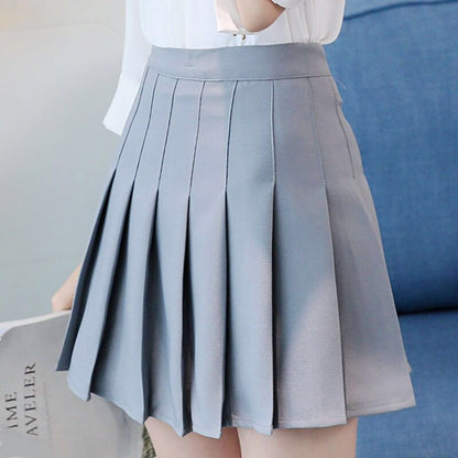 Gray / XS high waisted plaid pleated mini skirt girl 14:691;5:100014066