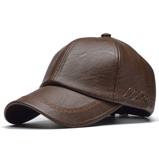 'NW' leather baseball cap