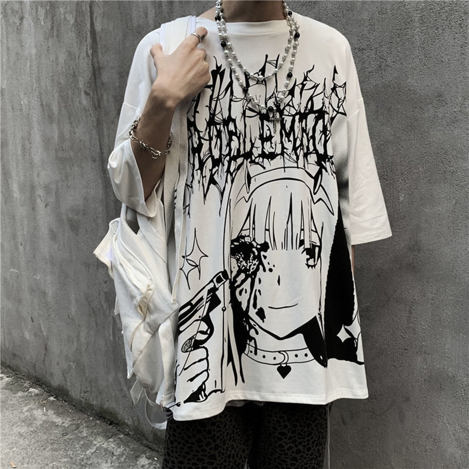 SL oversized T-shirt with anime print