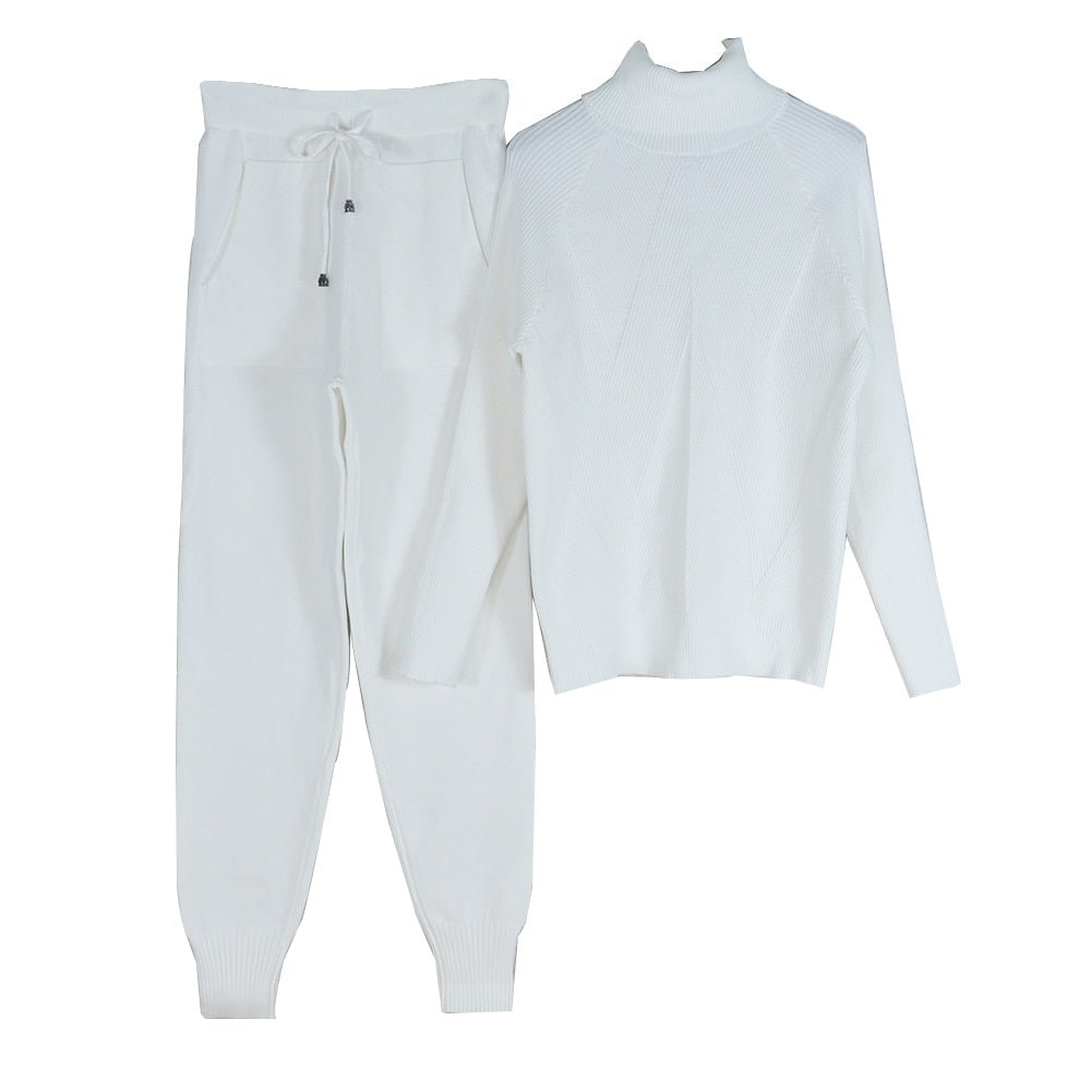 White / S Winter Sweaters Tracksuit Turtleneck 14:29#White;5:100014064