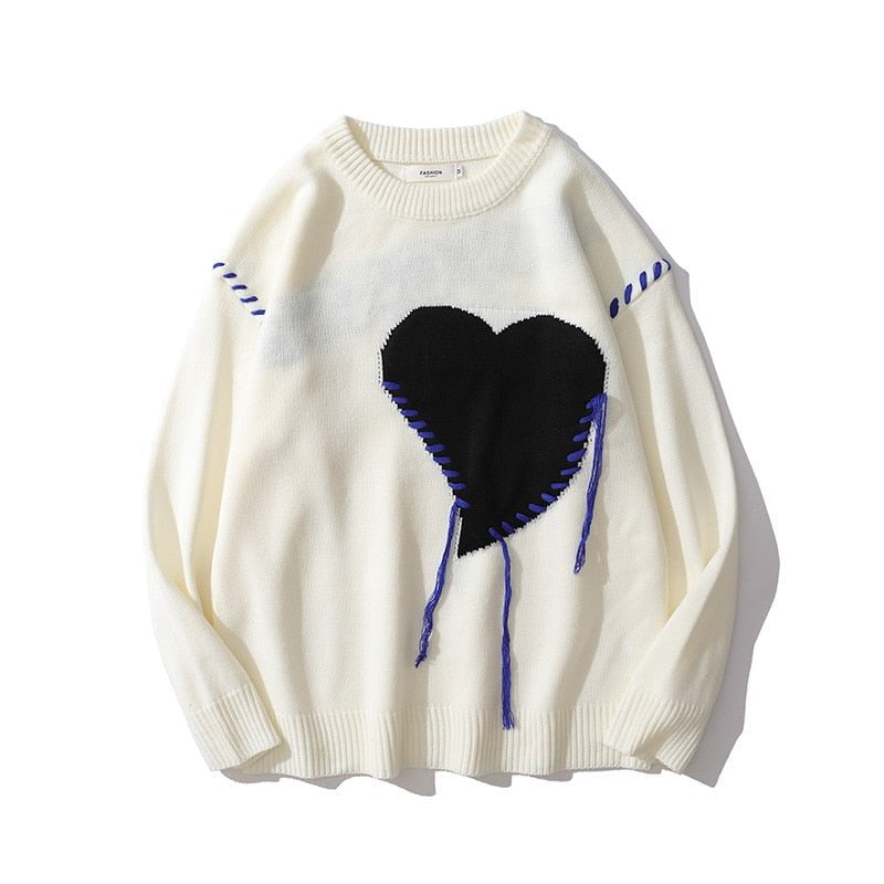 White / M oversize knit sweater with love 14:29;5:361386