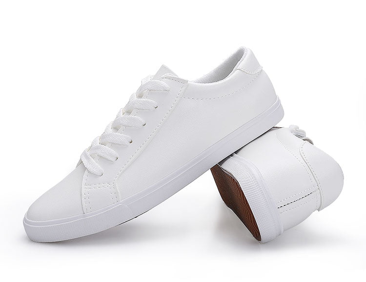 Women's white leather shoes