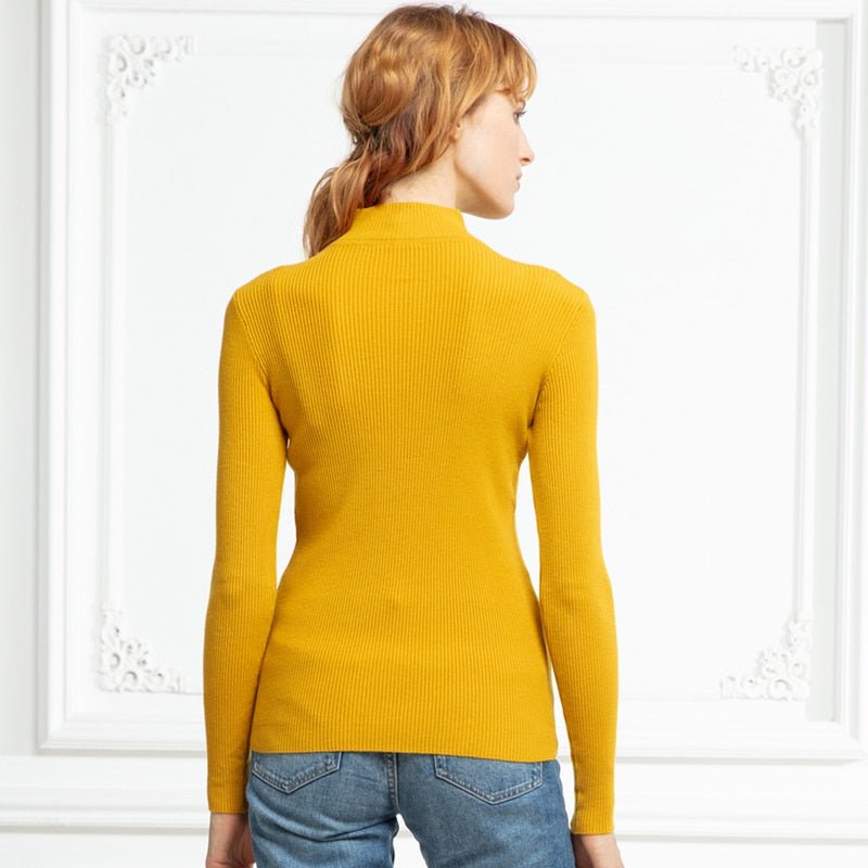 Womens turtleneck sweaters Long Sleeve Slim