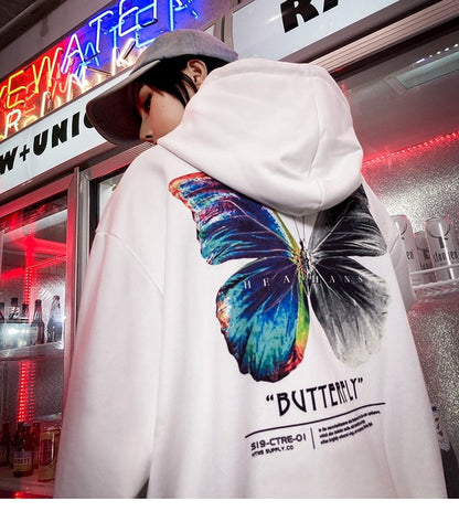 White / XL / China|Pack of 1 butterfly hoodie hip hop 14:29;5:100014065;200007763:201336100;200370261:581452131