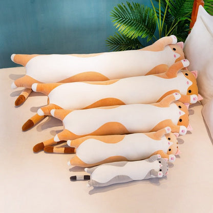 Cute long cat plush pillow
