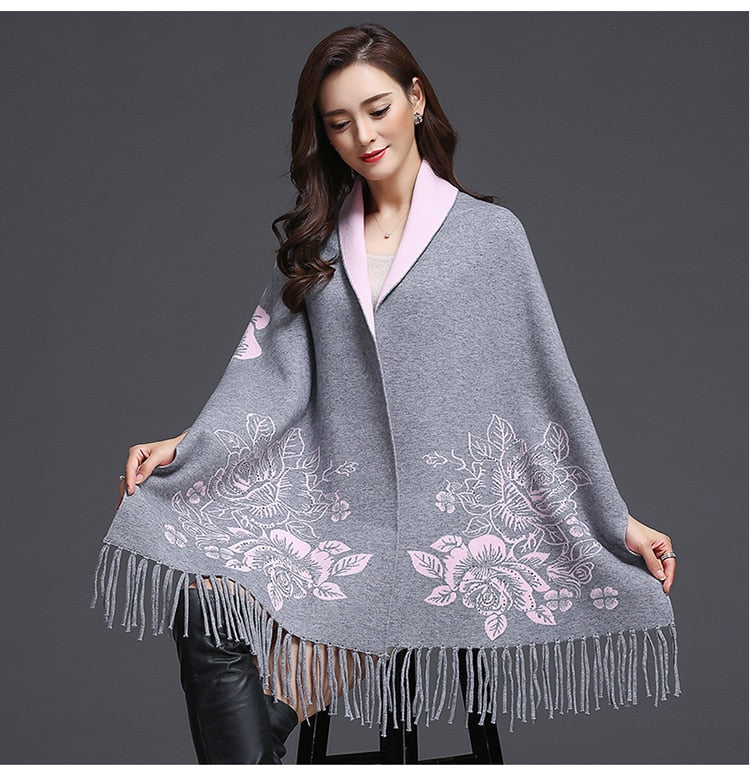 Adiz knitted oversized sweater scarf women
