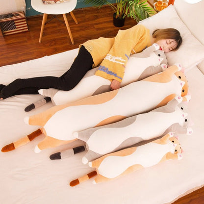 Cute long cat plush pillow