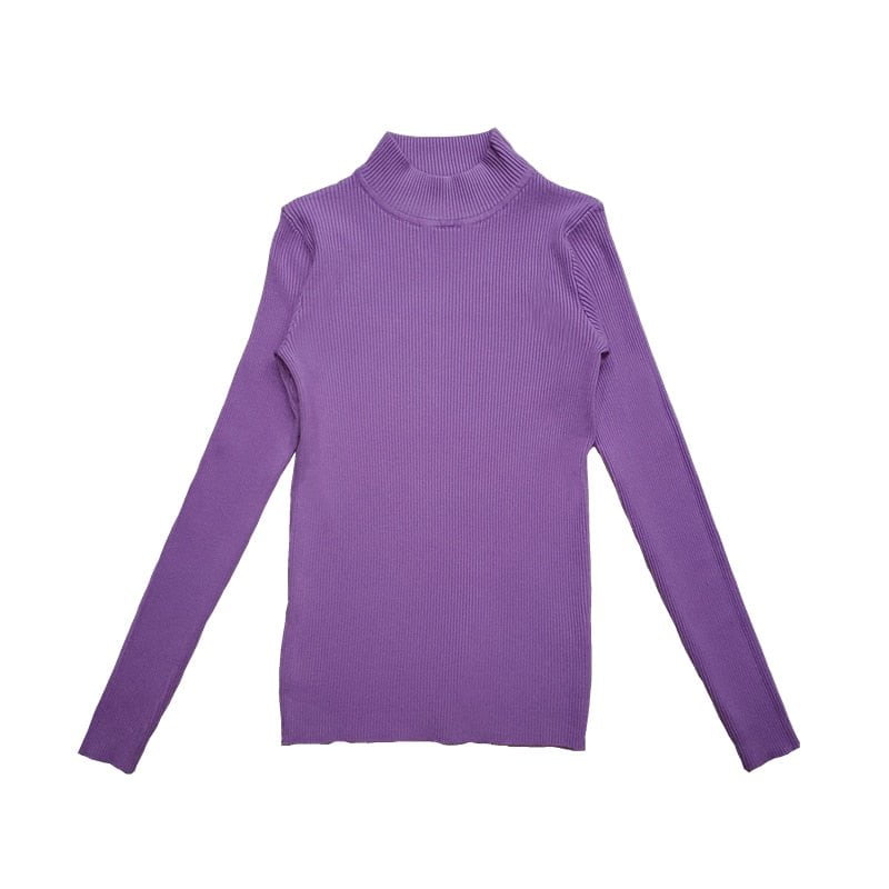 Purple / S Womens turtleneck sweaters Long Sleeve Slim 14:200002130#Purple;5:100014064