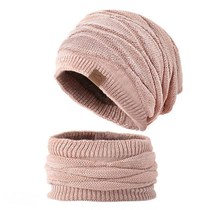 6489 Pink / One Size winter beanie and scarf set /fur 14:193#6489 Pink;5:361386#One Size