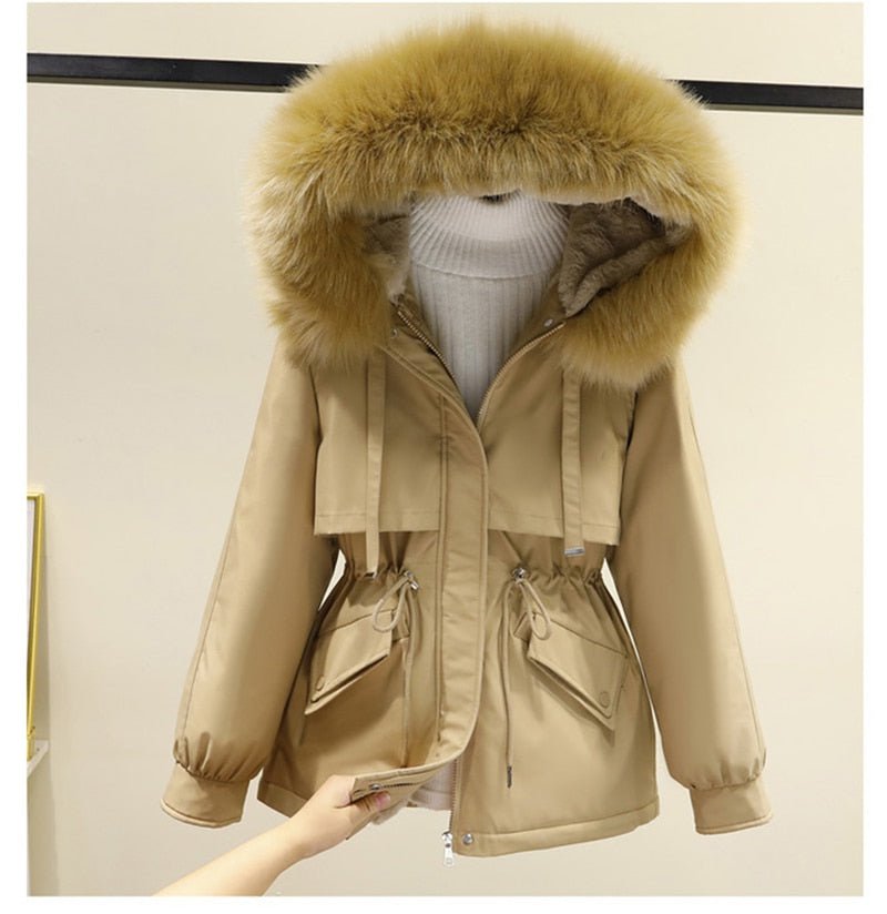 Winter jacket with big fur hood
