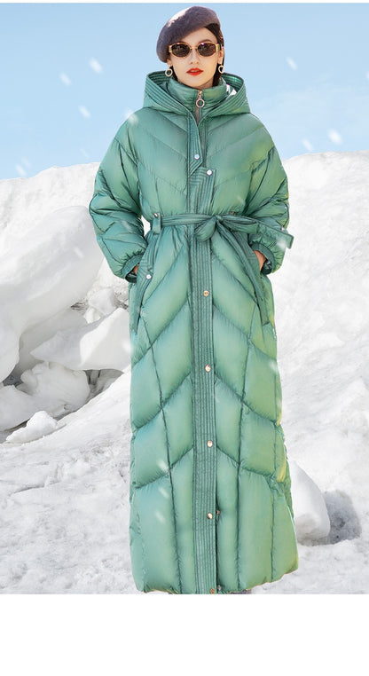 Miss-30℃ 130cm super long thick duck down coat