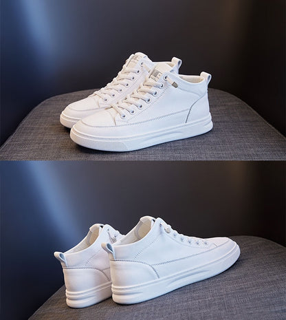 Essentials white real leather sneakers