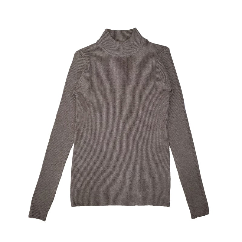 Khaki / S Womens turtleneck sweaters Long Sleeve Slim 14:1052#Khaki;5:100014064