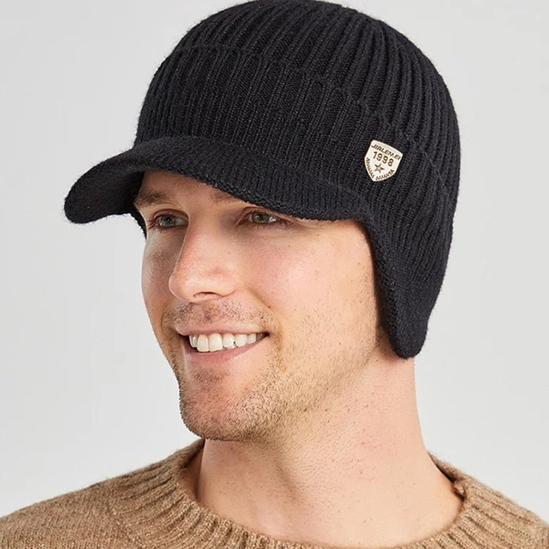Black 1 men's knit winter hat kw 14:350852#Black