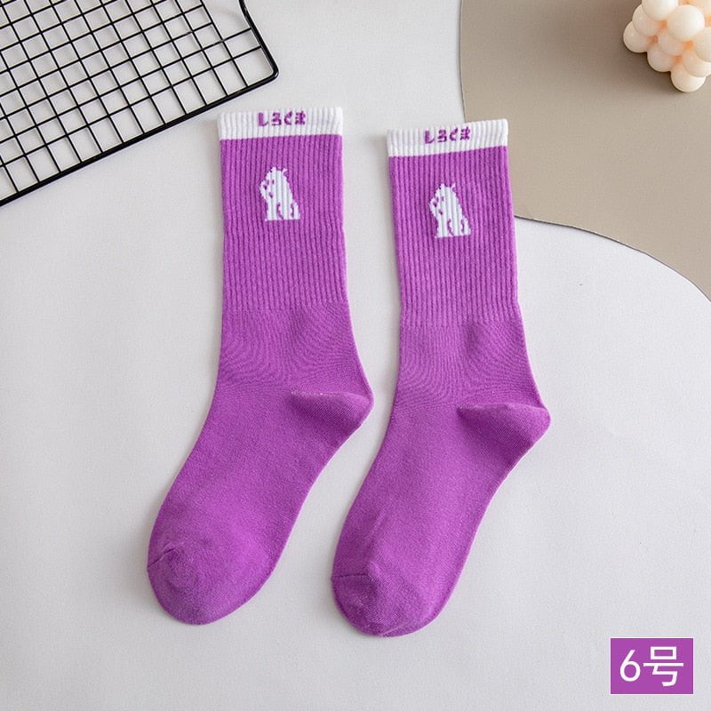 1 women's purple socks 6pairs lot 14:771#1