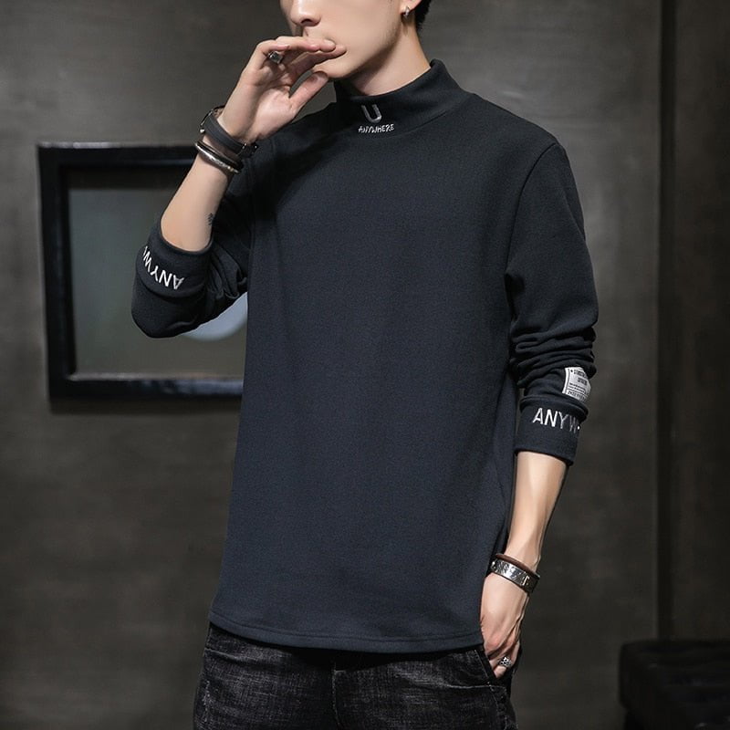 gray / Asia Size M turtleneck long-sleeve sweatshirt-anywhere 14:193#gray;5:361386#Asia Size M