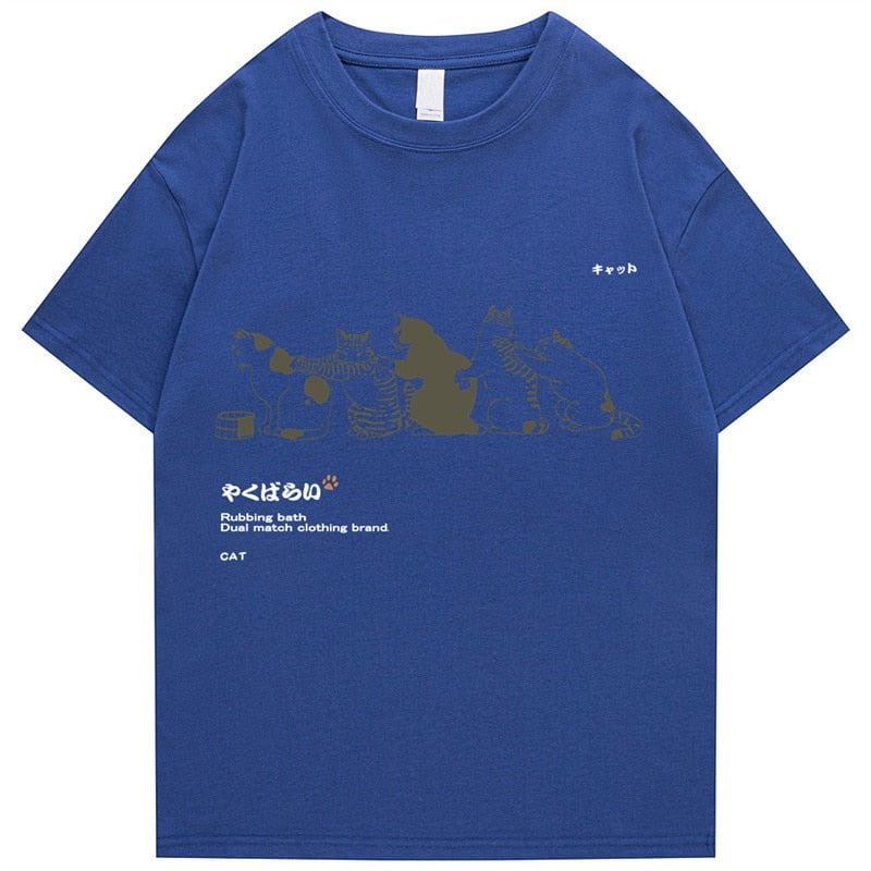 blue 1 / S funny cat t shirts cotton 14:175#blue 1;5:100014064