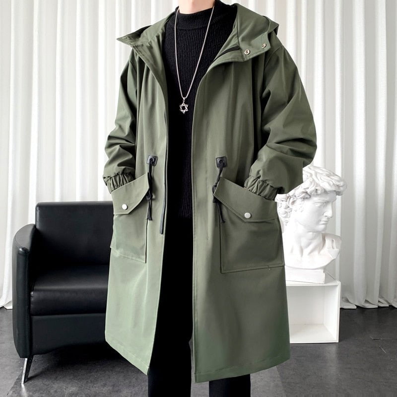 army green / S / China Mens long trench coat overcoat wb 14:200001438#army green;5:100014064;200007763:201336100