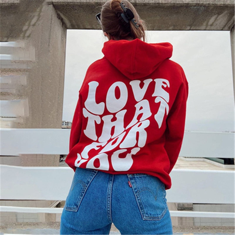 'LOVE' oversized graphic hoodie