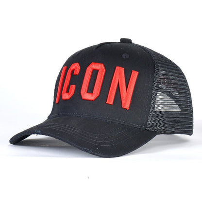 Black Red / Adjustable Icon Cotton Baseball Caps 14:100006363#Black Red;5:200001064