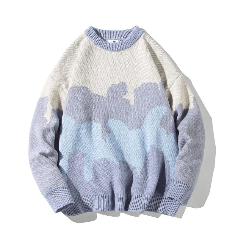 Blue / S The clouds vintage knitted sweater 14:173#Blue;5:100014064