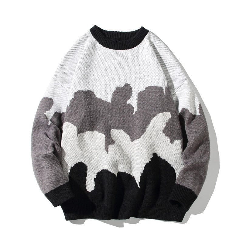 Black / S The clouds vintage knitted sweater 14:193#Black;5:100014064